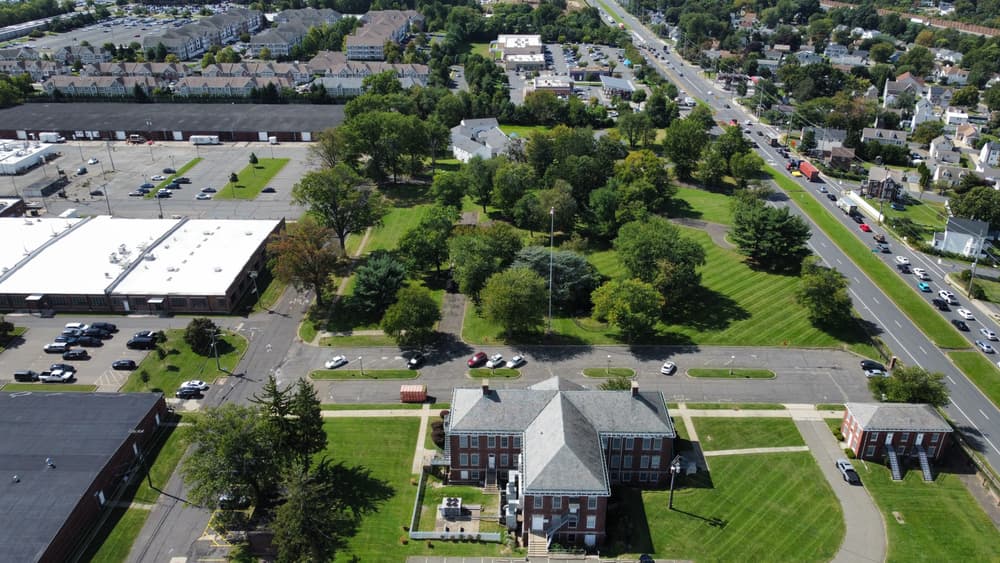 Aerial View of Commercial Grounds Maintenance in Edison, NJ image